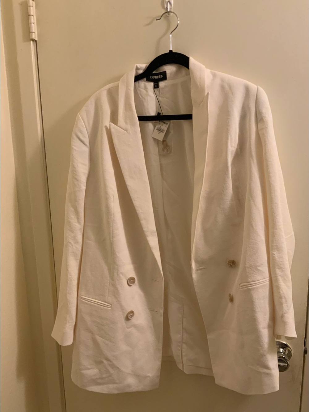 Express Cream Double-Breasted Women's Blazer